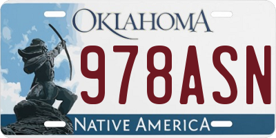 OK license plate 978ASN
