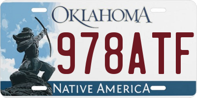 OK license plate 978ATF