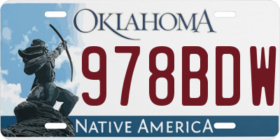 OK license plate 978BDW