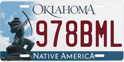 OK license plate 978BML