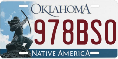 OK license plate 978BSO
