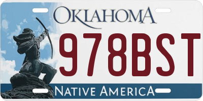OK license plate 978BST
