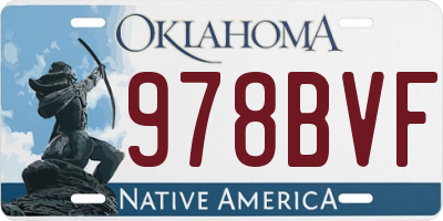 OK license plate 978BVF