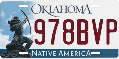 OK license plate 978BVP