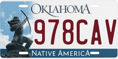 OK license plate 978CAV