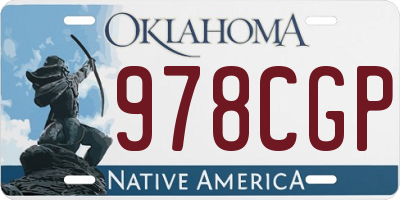 OK license plate 978CGP