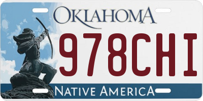 OK license plate 978CHI