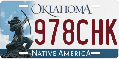 OK license plate 978CHK