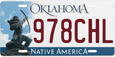 OK license plate 978CHL