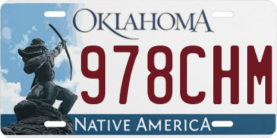 OK license plate 978CHM