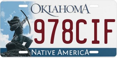 OK license plate 978CIF