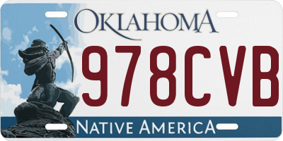 OK license plate 978CVB