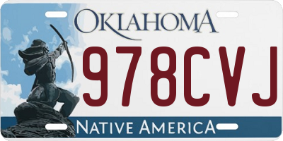 OK license plate 978CVJ