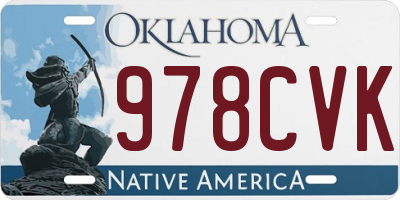 OK license plate 978CVK