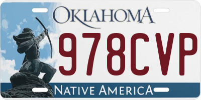 OK license plate 978CVP
