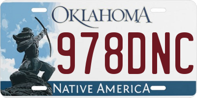 OK license plate 978DNC