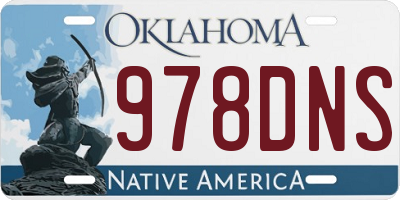 OK license plate 978DNS