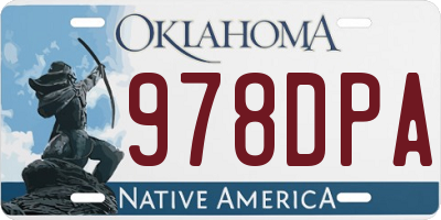 OK license plate 978DPA