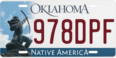 OK license plate 978DPF