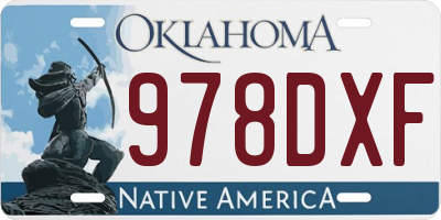 OK license plate 978DXF