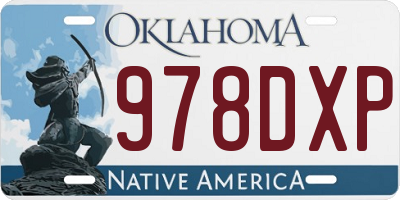 OK license plate 978DXP