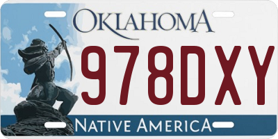 OK license plate 978DXY