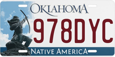 OK license plate 978DYC