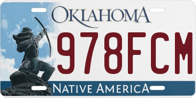 OK license plate 978FCM