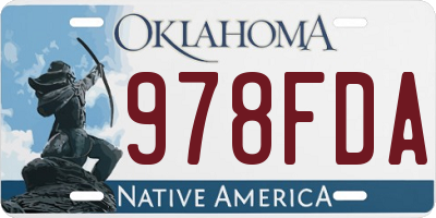 OK license plate 978FDA