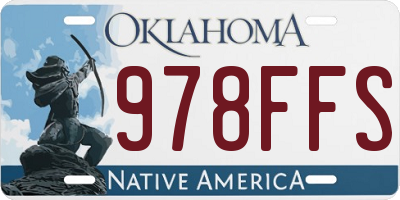 OK license plate 978FFS