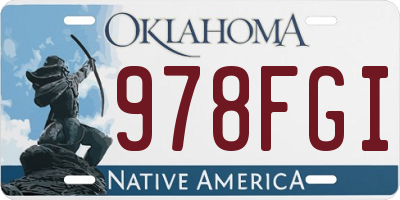 OK license plate 978FGI
