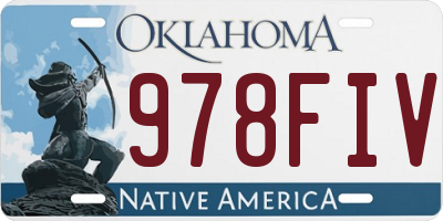 OK license plate 978FIV