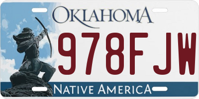 OK license plate 978FJW