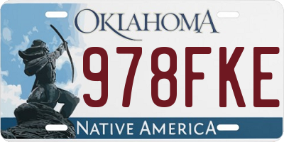 OK license plate 978FKE