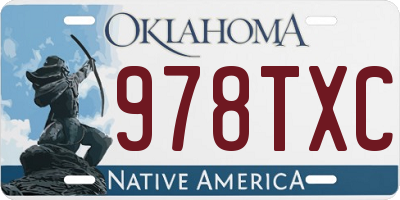 OK license plate 978TXC