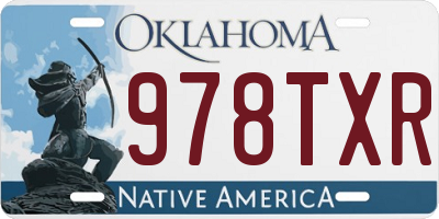 OK license plate 978TXR