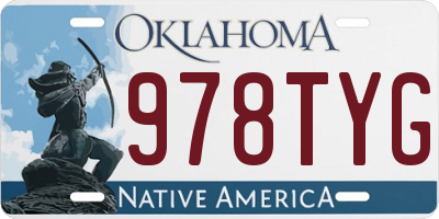 OK license plate 978TYG