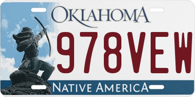 OK license plate 978VEW
