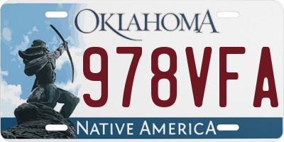 OK license plate 978VFA