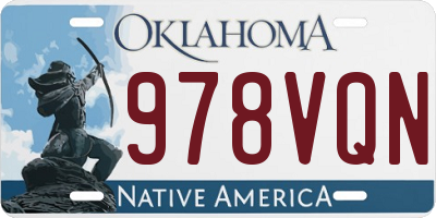 OK license plate 978VQN