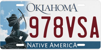 OK license plate 978VSA