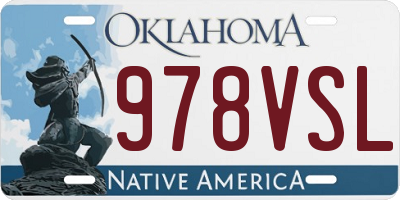 OK license plate 978VSL