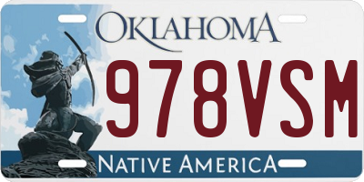 OK license plate 978VSM