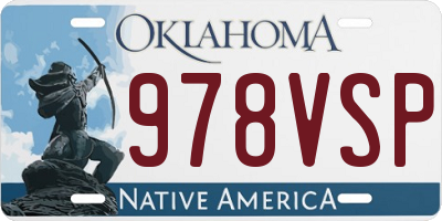 OK license plate 978VSP