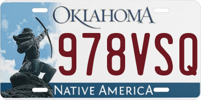 OK license plate 978VSQ