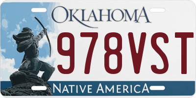 OK license plate 978VST