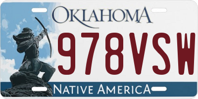 OK license plate 978VSW