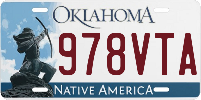 OK license plate 978VTA