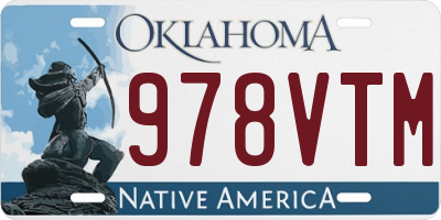 OK license plate 978VTM