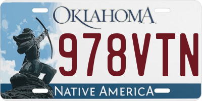 OK license plate 978VTN